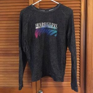 Young & Reckless logo sweatshirt grey size small